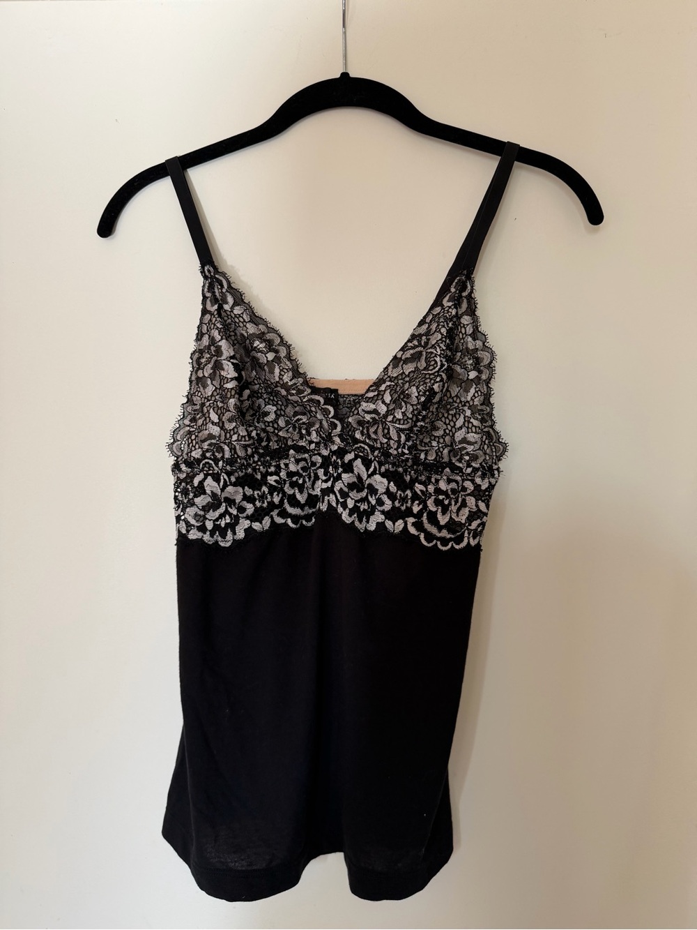 Cosabella Black and White Lace Trim Camisole